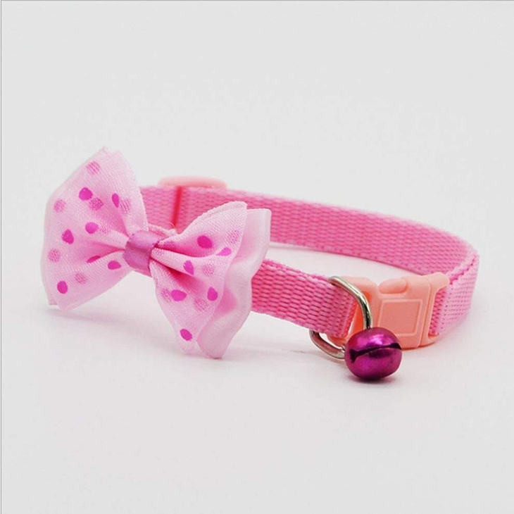 Pink Bow Bell Breakaway Cat Collar
