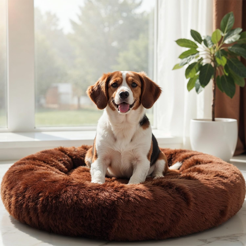 Cloudlike Faux Fur Donut Pet Bed