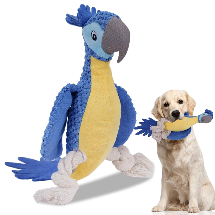 Multicolor Squeaky Crinkle Rope Toy