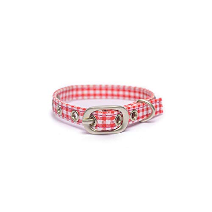 Scarlet Plaid Cotton Kitty Collar