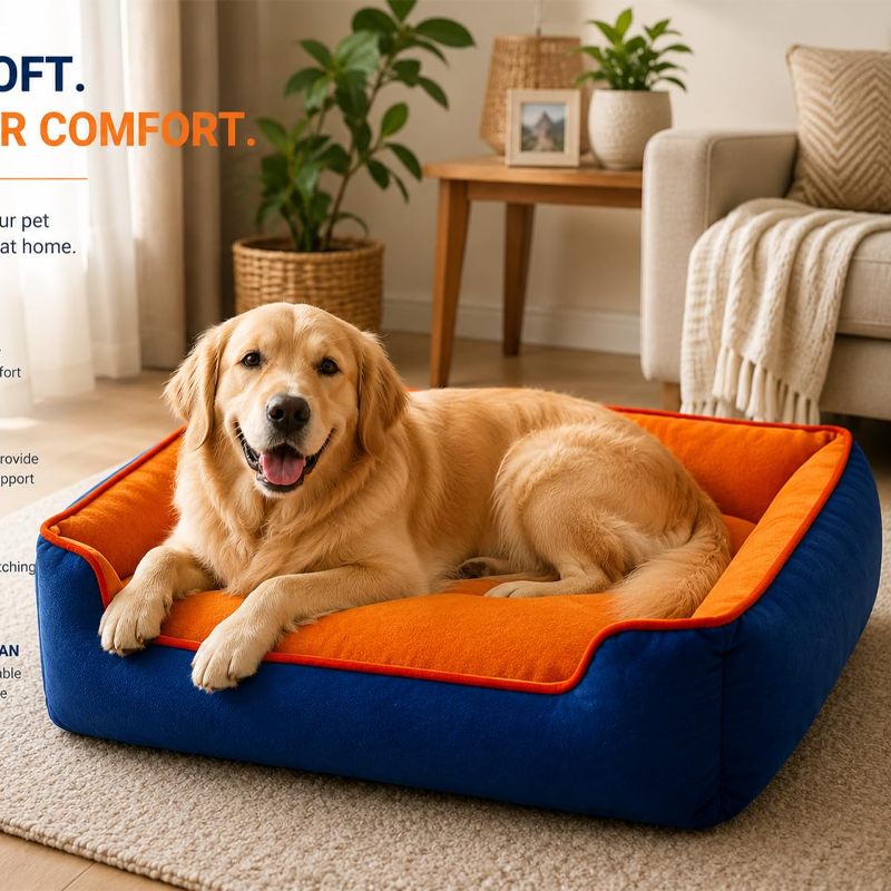 Plush Raised Side Pet Sofa