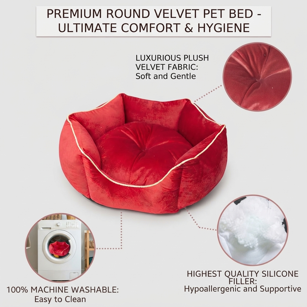 Soft Velvet Reversible Pet Sofa
