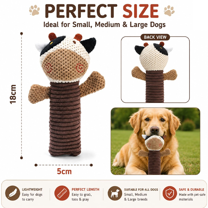 Bear Plush Squeaky Chew Toy