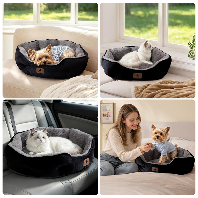 Sherpa Fleece Round Comfort Bed