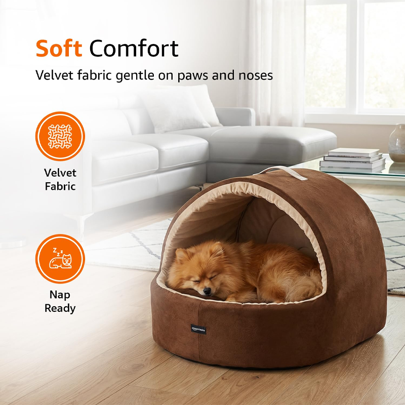 Velvet Cave Cozy Pet Hideaway Bed