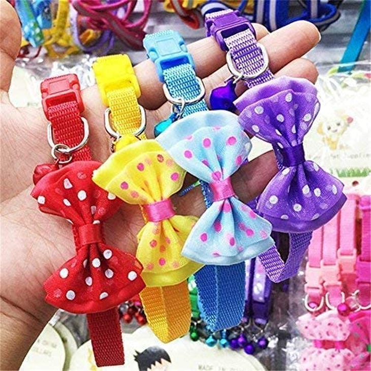 Pink Bow Bell Breakaway Cat Collar