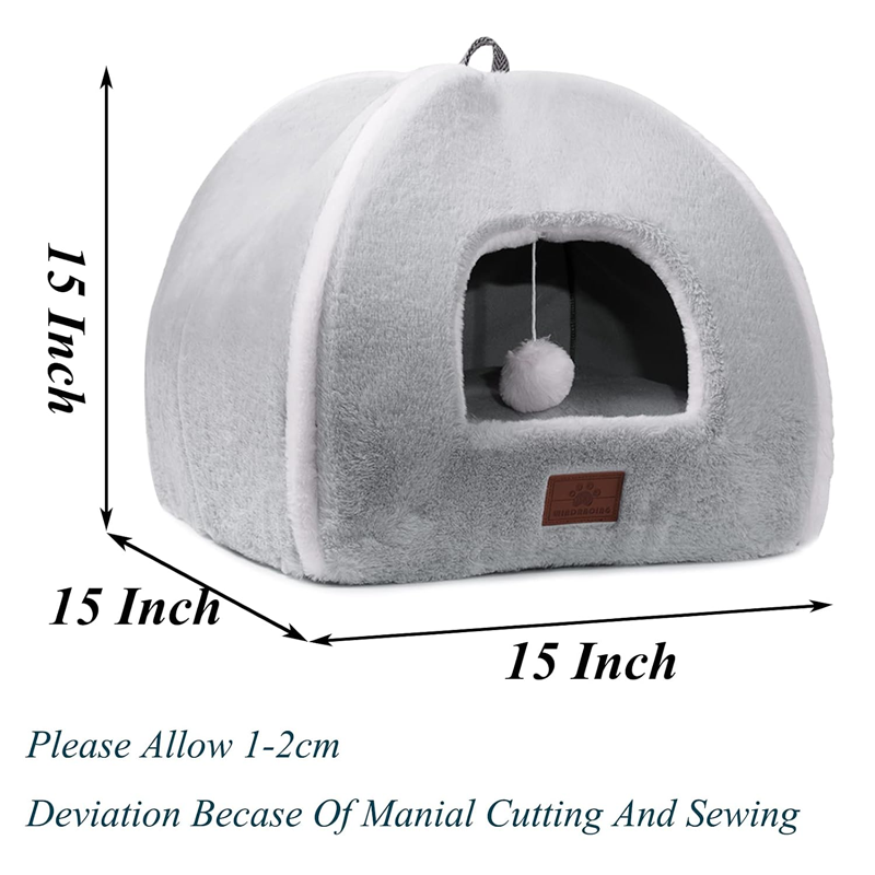 Grey Foldable Fur Cat Cave