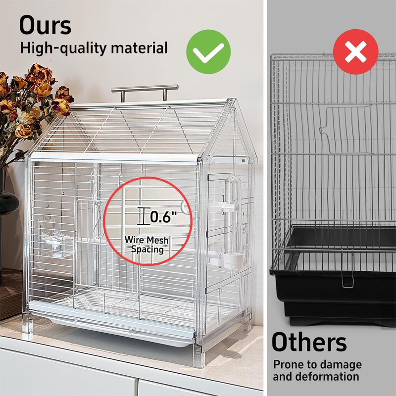 Portable Aluminum Alloy Bird Travel Cage