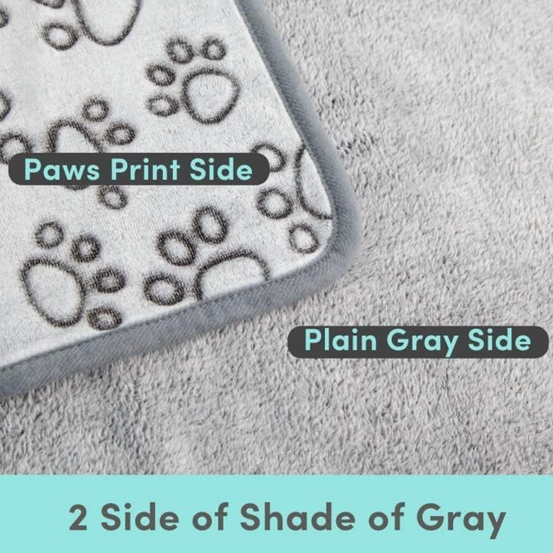 Gray Paw Print Fleece Pet Throw