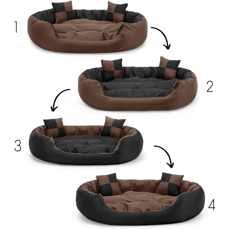 Reversible Velvet Oval Pet Bed