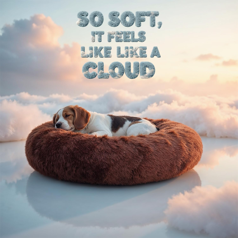 Cloudlike Faux Fur Donut Pet Bed