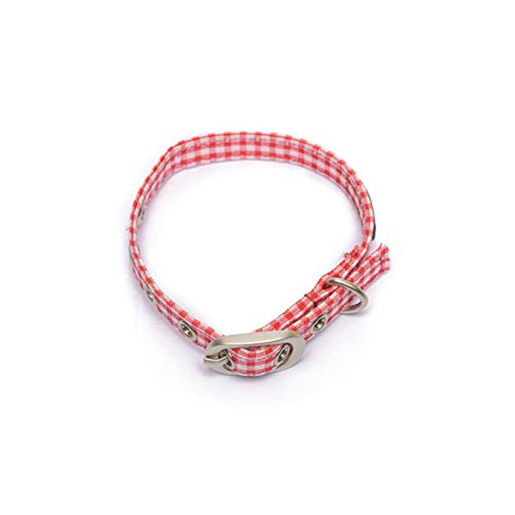 Scarlet Plaid Cotton Kitty Collar