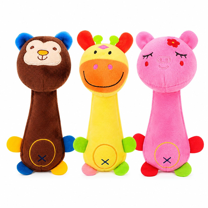 Giraffe Squeaky Plush Chew Toy