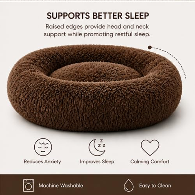 Plush Raised Rim Cozy Pet Nest