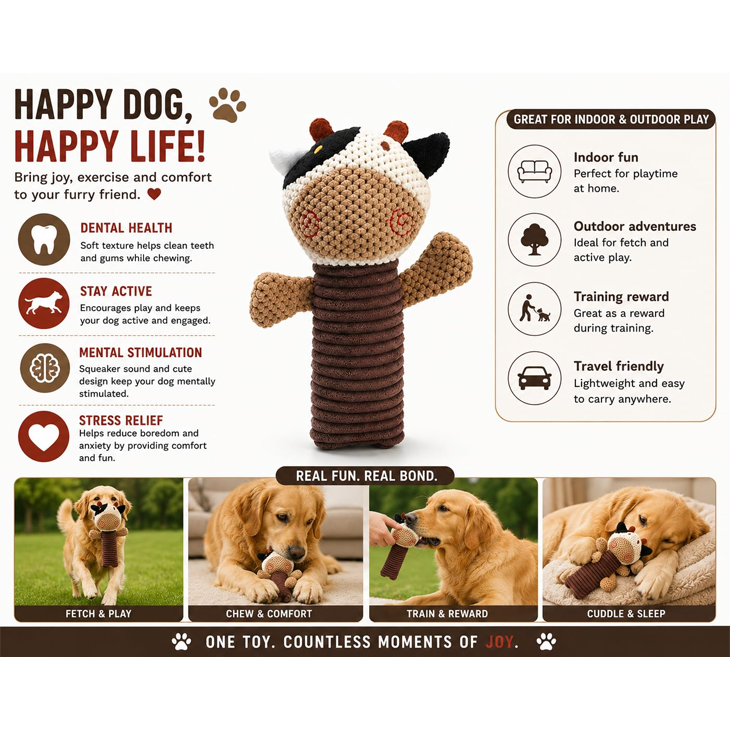 Bear Plush Squeaky Chew Toy