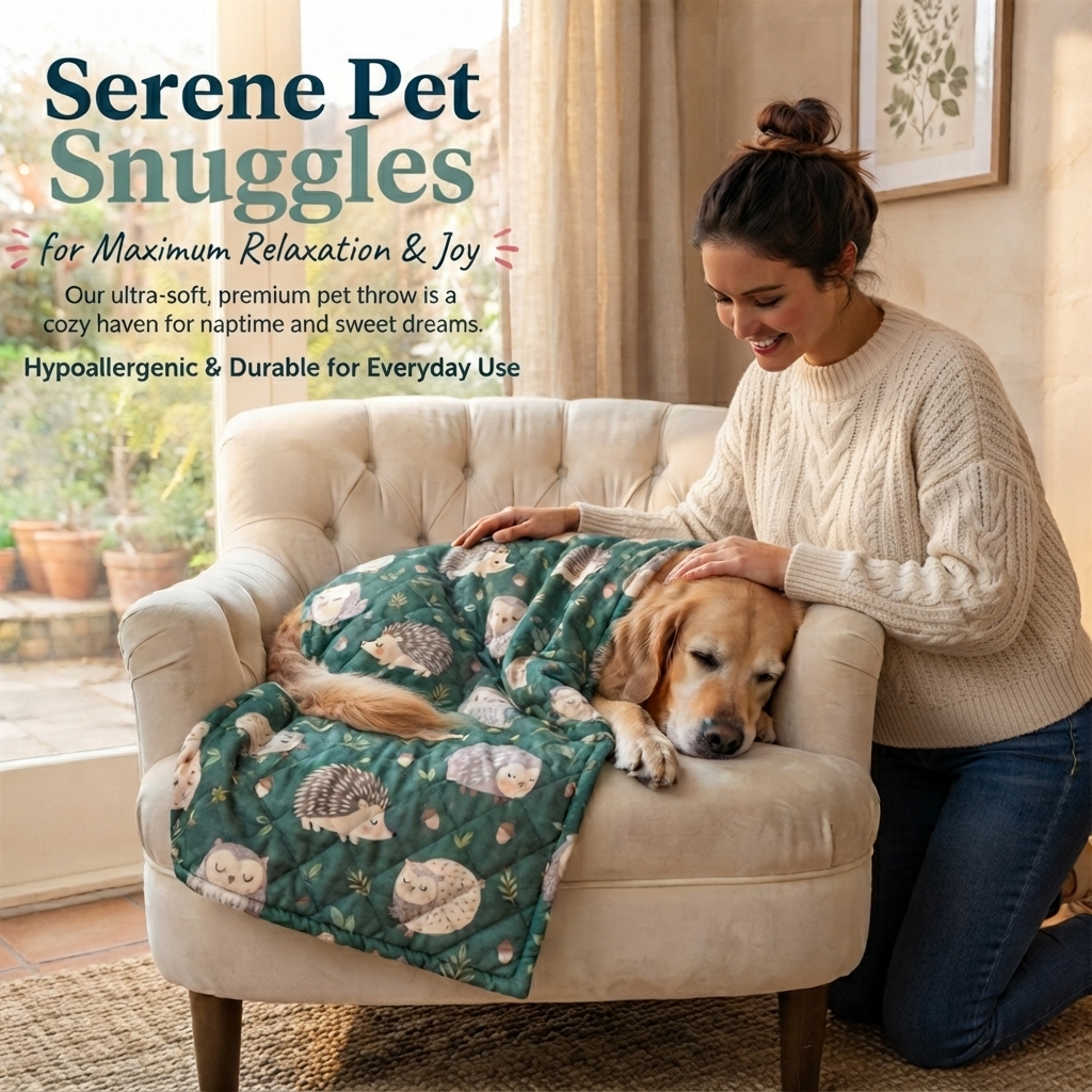Quilted Turquoise Cotton Pet Comforter